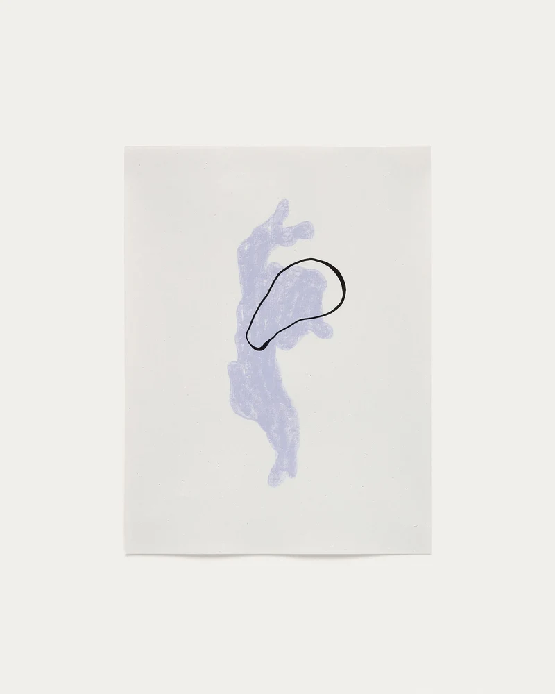 Inka Bild aus Papier weiss und blau 29,8 x 39,8 cm
