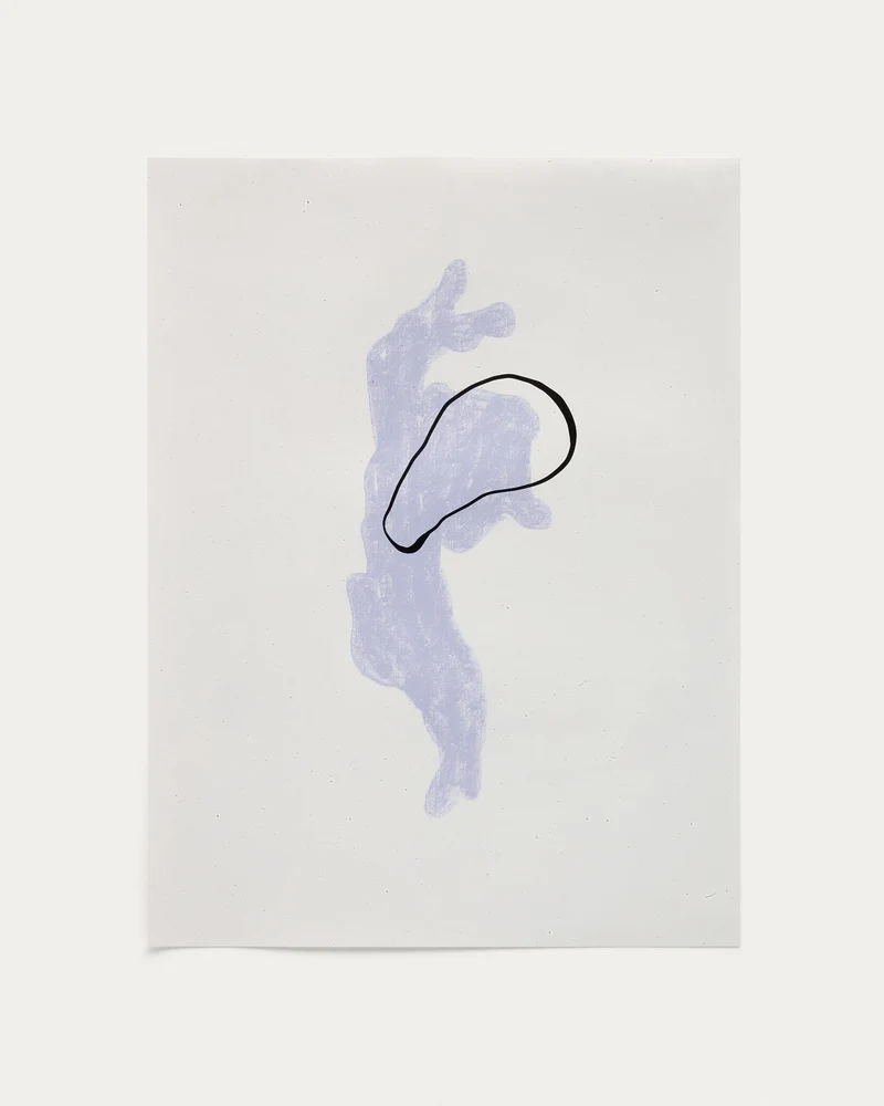 Inka Bild aus Papier weiss und blau 42 x 56 cm