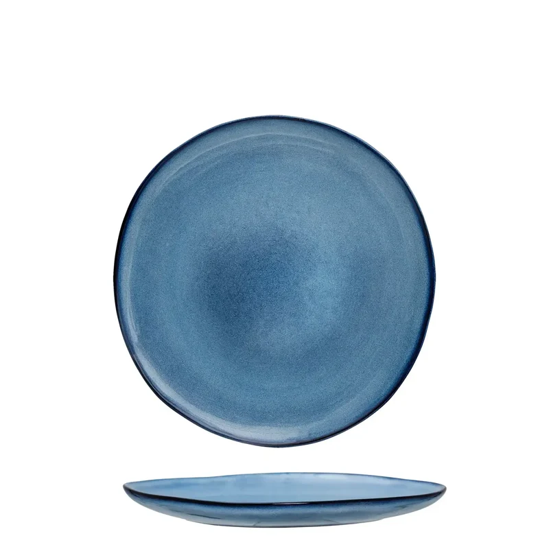 Bord aardewerk blauw Sandrine 22cm