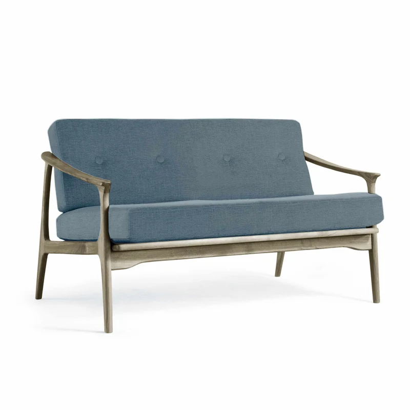 Grey Walnut Wood Two-Seater Sofa QUIETE by Dale Italia