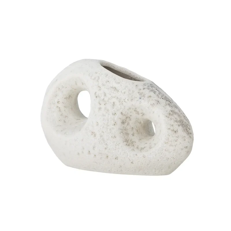 Vaas aardewerk wit Caia 9cm