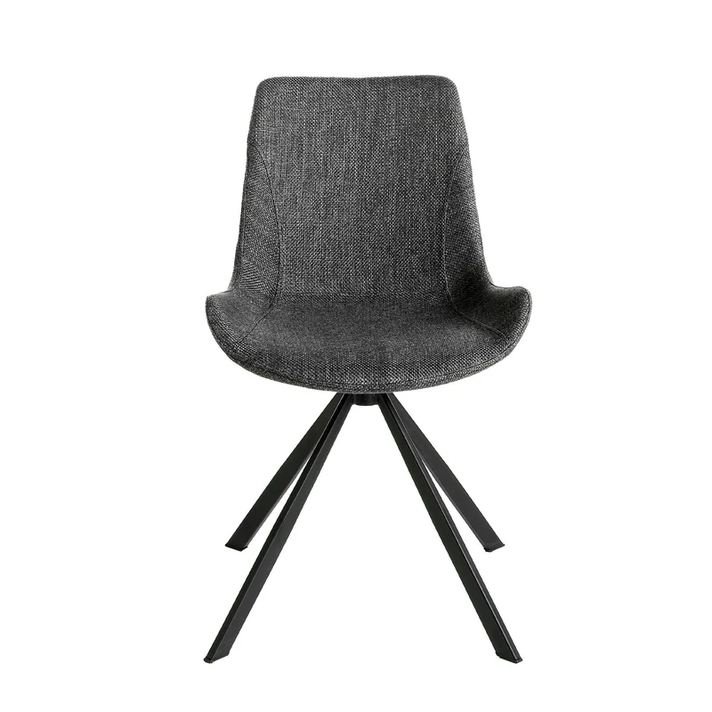 Sedia girevole in tessuto grigio scuro