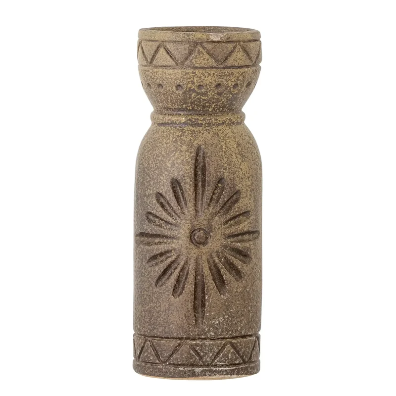 Gerde vaas met zonmotief bruin – 21 cm
