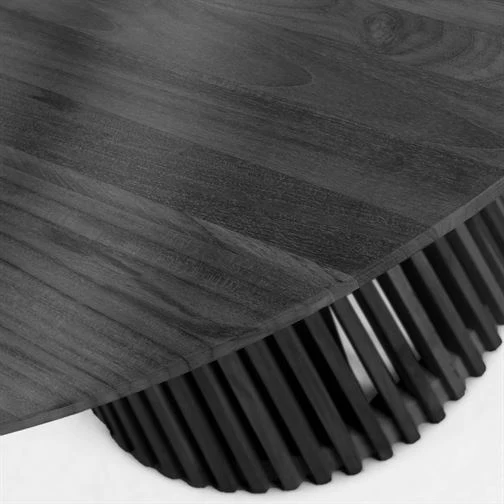 Tavolo IKARIA in legno massello di mindi finitura nero Ø 120cm
