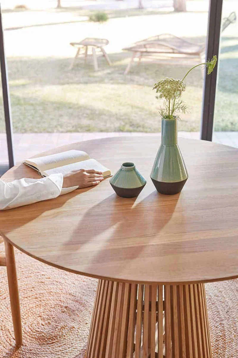 Tavolo IKARIA in legno massello di teak naturale Ø 120cm