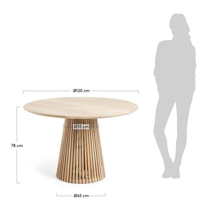 Tavolo IKARIA in legno massello di teak naturale Ø 120cm