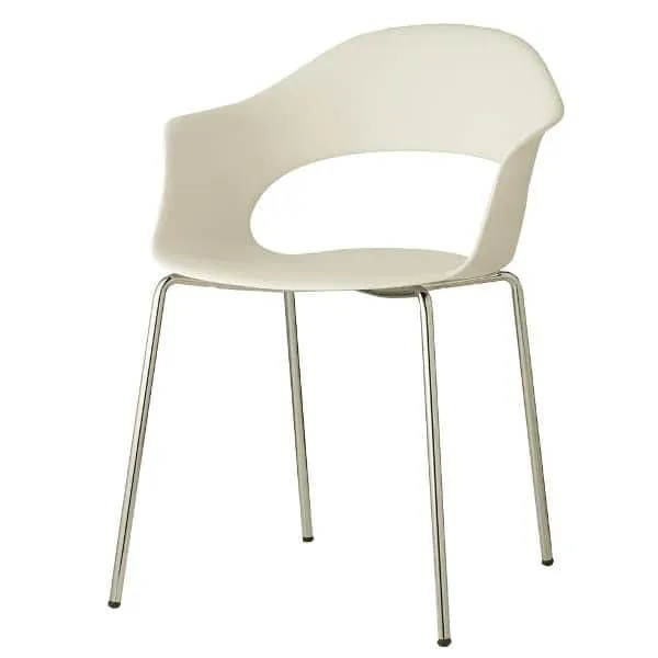 Set 4 sedie LADY B Tecnopolimero Gambe Acciao Cromato / Verniciato