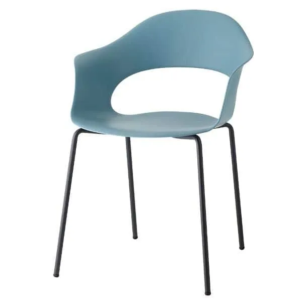 Set 4 sedie LADY B Tecnopolimero Gambe Acciao Cromato / Verniciato