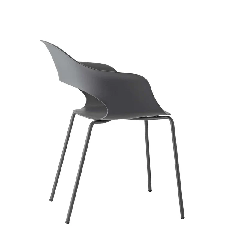 Set 4 sedie LADY B Tecnopolimero Gambe Acciao Cromato / Verniciato