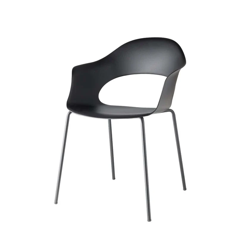 Set 4 sedie LADY B Tecnopolimero Gambe Acciao Cromato / Verniciato
