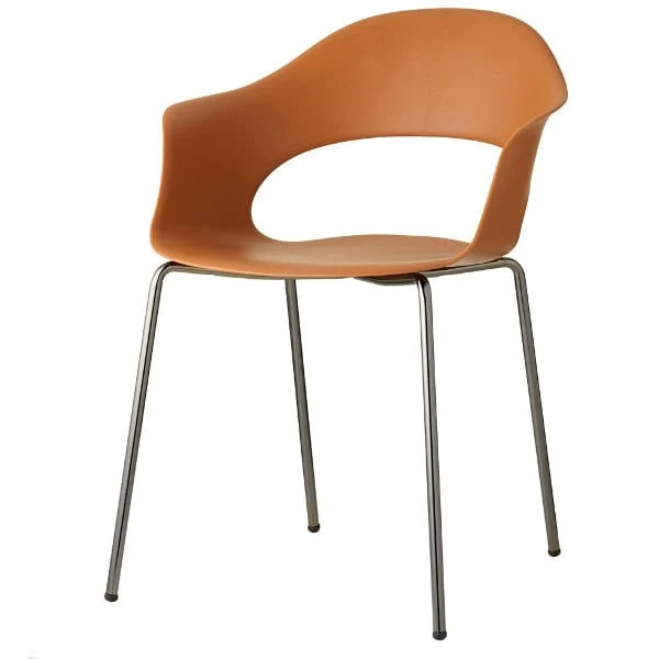 Set 2 sedie LADY B Tecnopolimero Gambe Ottone Satinato / Nichel Nero Lucido