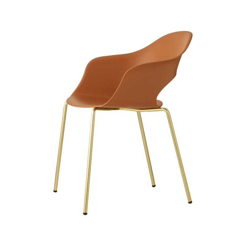 Set 2 sedie LADY B Tecnopolimero Gambe Ottone Satinato / Nichel Nero Lucido