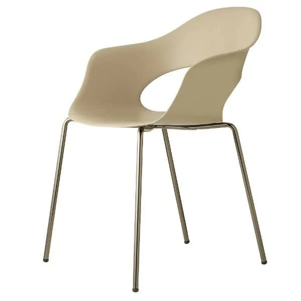 Set 2 sedie LADY B Tecnopolimero Gambe Ottone Satinato / Nichel Nero Lucido