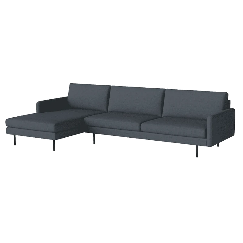 Divano 4 posti Scandinavia Remix 300cm - Tessuto Fawn / Gambe Nere