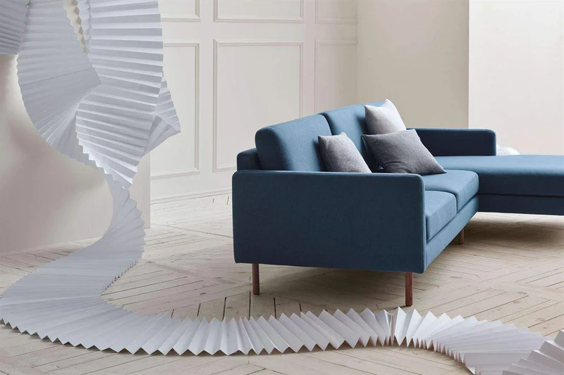 Divano 4 posti Scandinavia Remix 300cm - Tessuto Fawn / Gambe Nere