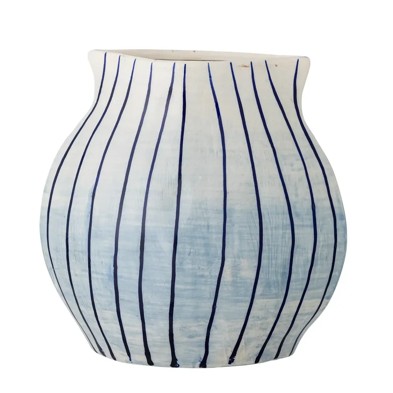 Vaas aardewerk blauw Esra