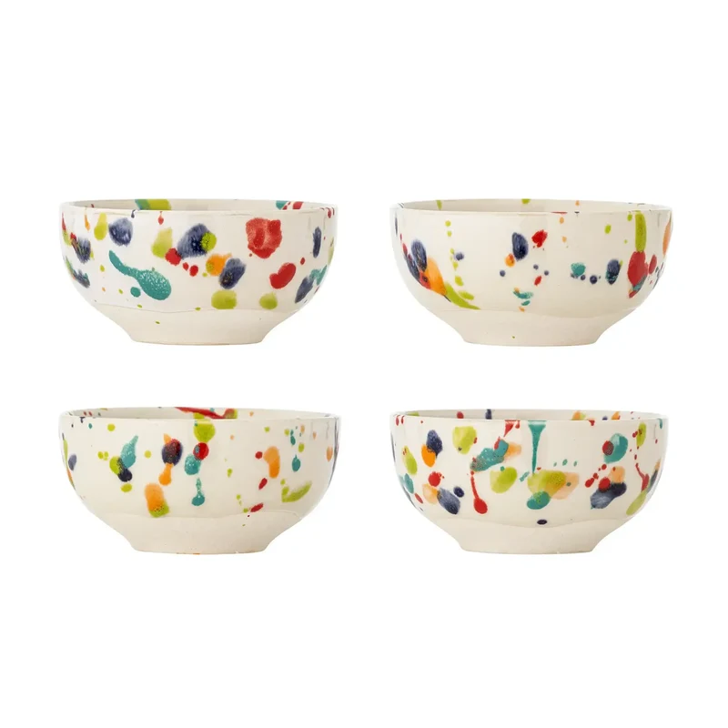 Schaal aardewerk rood Freckles - set van 4