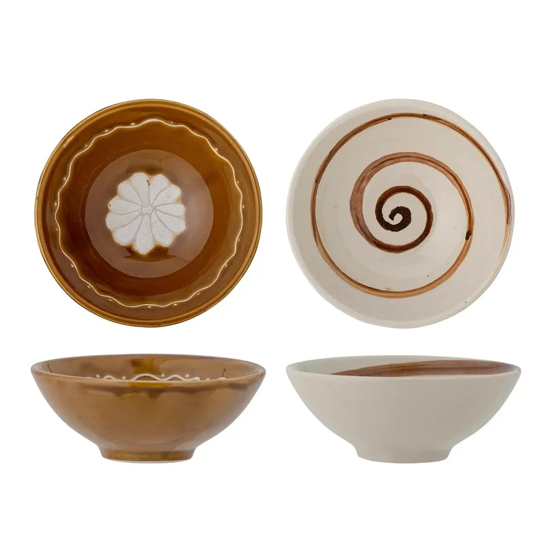 Schaal aardewerk bruin Heikki - set van 2