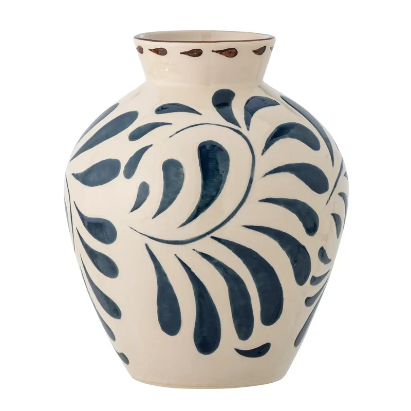 Vaas aardewerk blauw Heikki 24cm