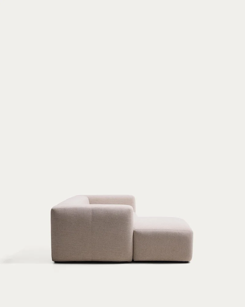 2-Sitzer-Sofa Blok mit Chaiselongue links in beiger Chenille, 240 cm, FSC Mix Credit