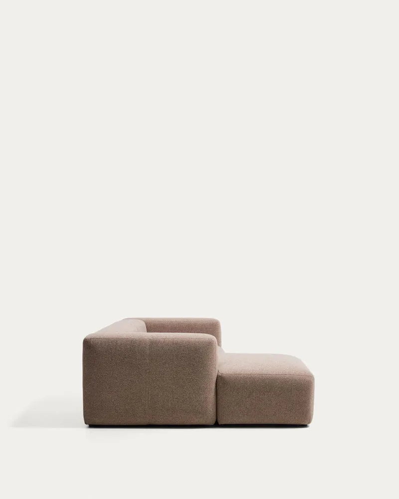 2-Sitzer-Sofa Blok mit Chaiselongue links in brauner Chenille, 240 cm, FSC Mix Credit