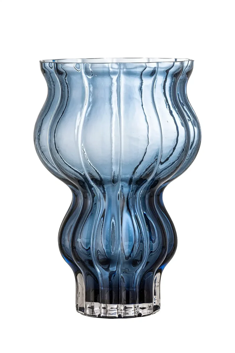 Vaas glas blauw Zanna