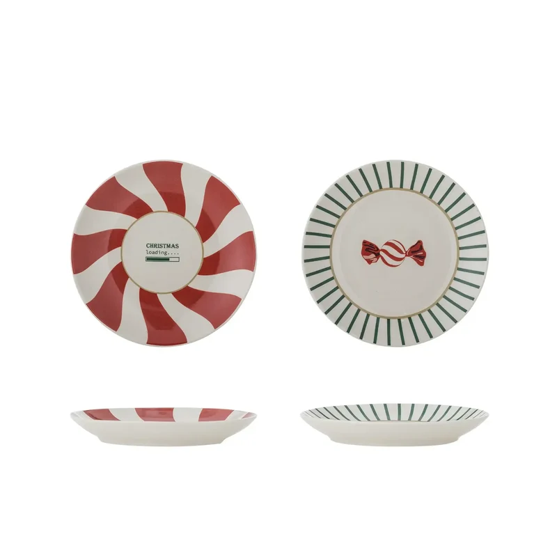 Bord aardewerk nature Yule - set van 2