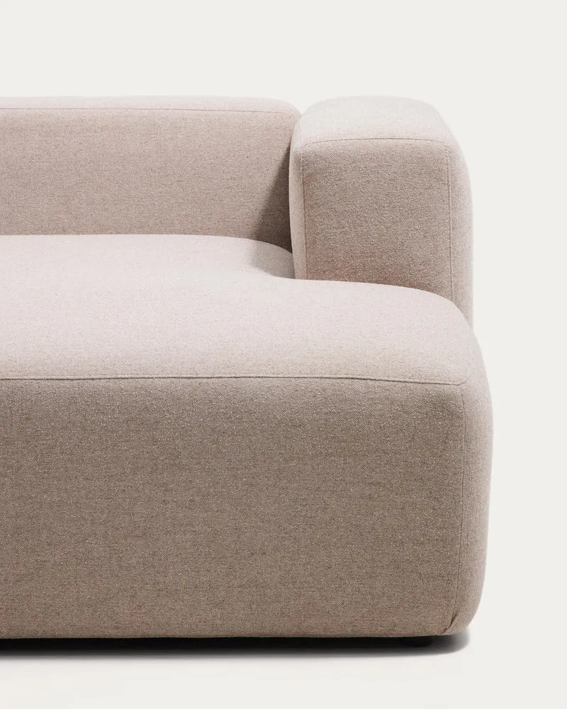 2-Sitzer-Sofa Blok mit Chaiselongue rechts in beiger Chenille, 240 cm, FSC Mix Credit