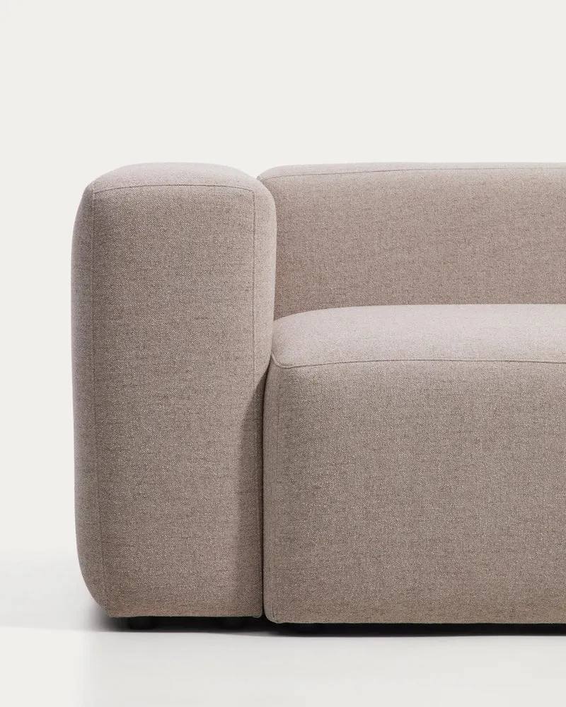 2-Sitzer-Sofa Blok mit Chaiselongue rechts in beiger Chenille, 240 cm, FSC Mix Credit