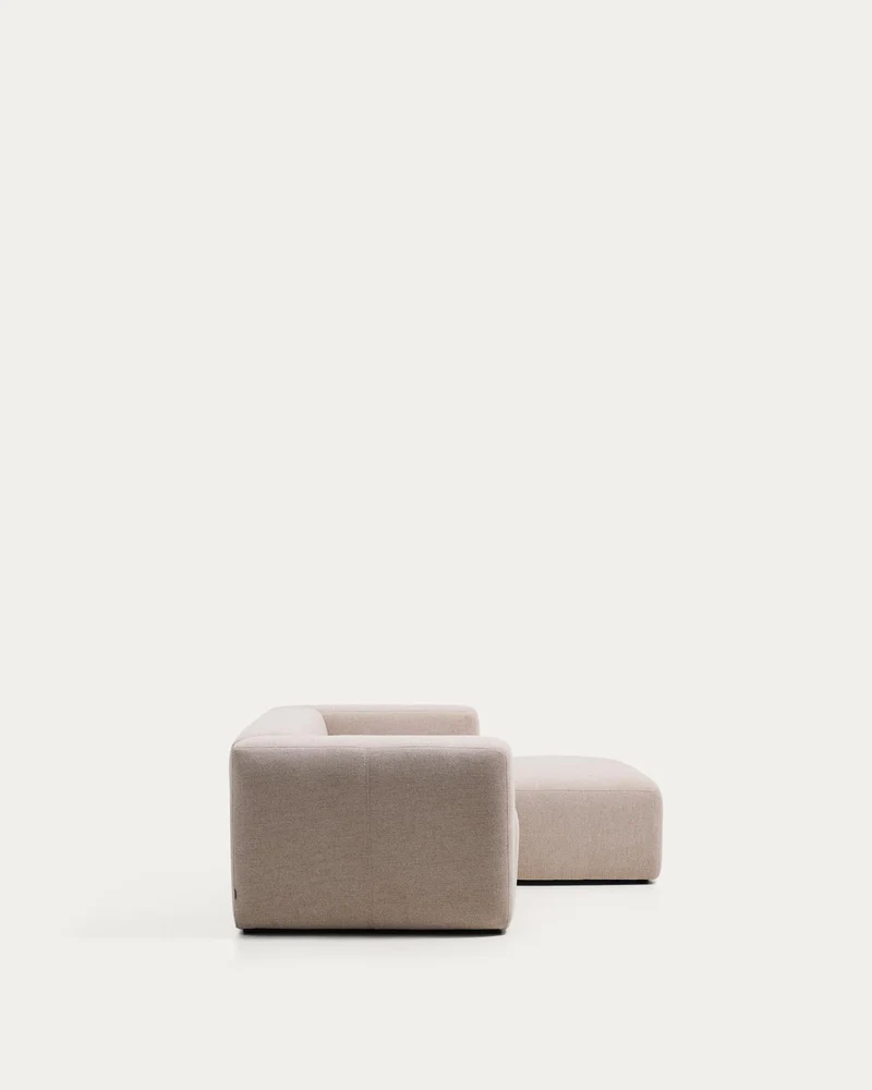 2-Sitzer-Sofa Blok mit Chaiselongue rechts in beiger Chenille, 240 cm, FSC Mix Credit