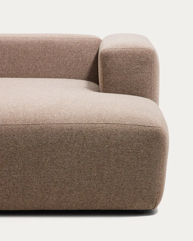 2-Sitzer-Sofa Blok mit Chaiselongue rechts in brauner Chenille, 240 cm, FSC Mix Credit