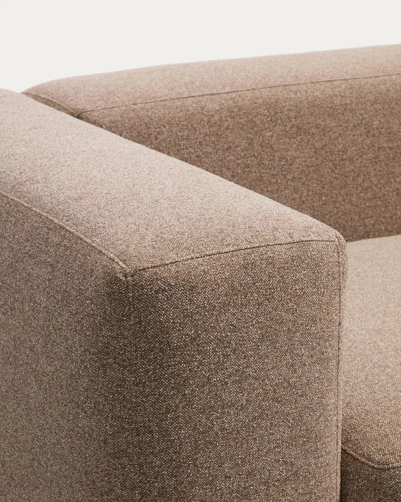 2-Sitzer-Sofa Blok mit Chaiselongue rechts in brauner Chenille, 240 cm, FSC Mix Credit