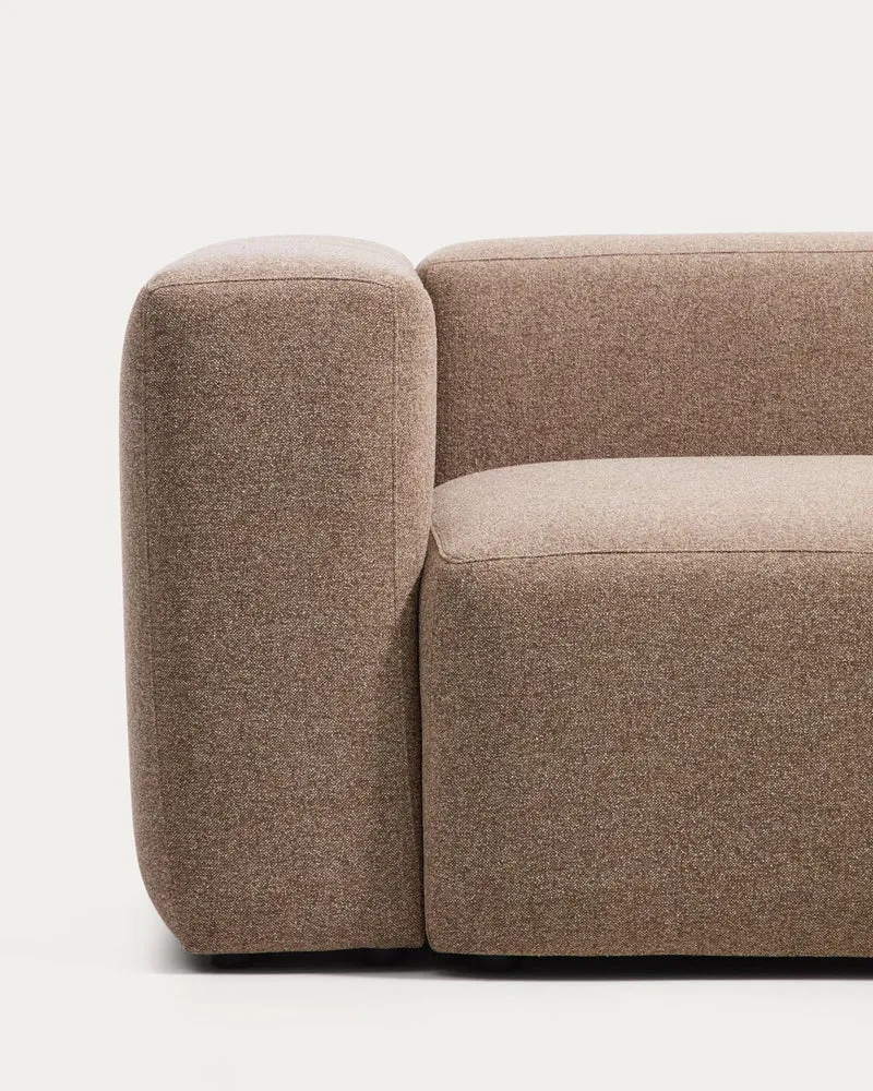 2-Sitzer-Sofa Blok mit Chaiselongue rechts in brauner Chenille, 240 cm, FSC Mix Credit