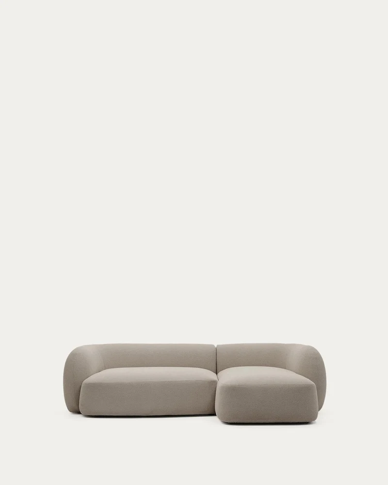 3-Sitzer-Modularsofa Martina mit Chenille und Chaiselongue rechts in Steinton 287 cm