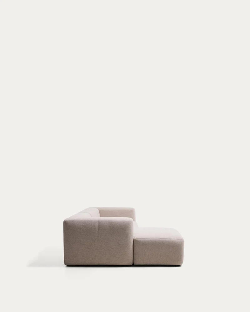 3-Sitzer-Sofa Blok mit Chaiselongue links in beiger Chenille, 300 cm, FSC Mix Credit