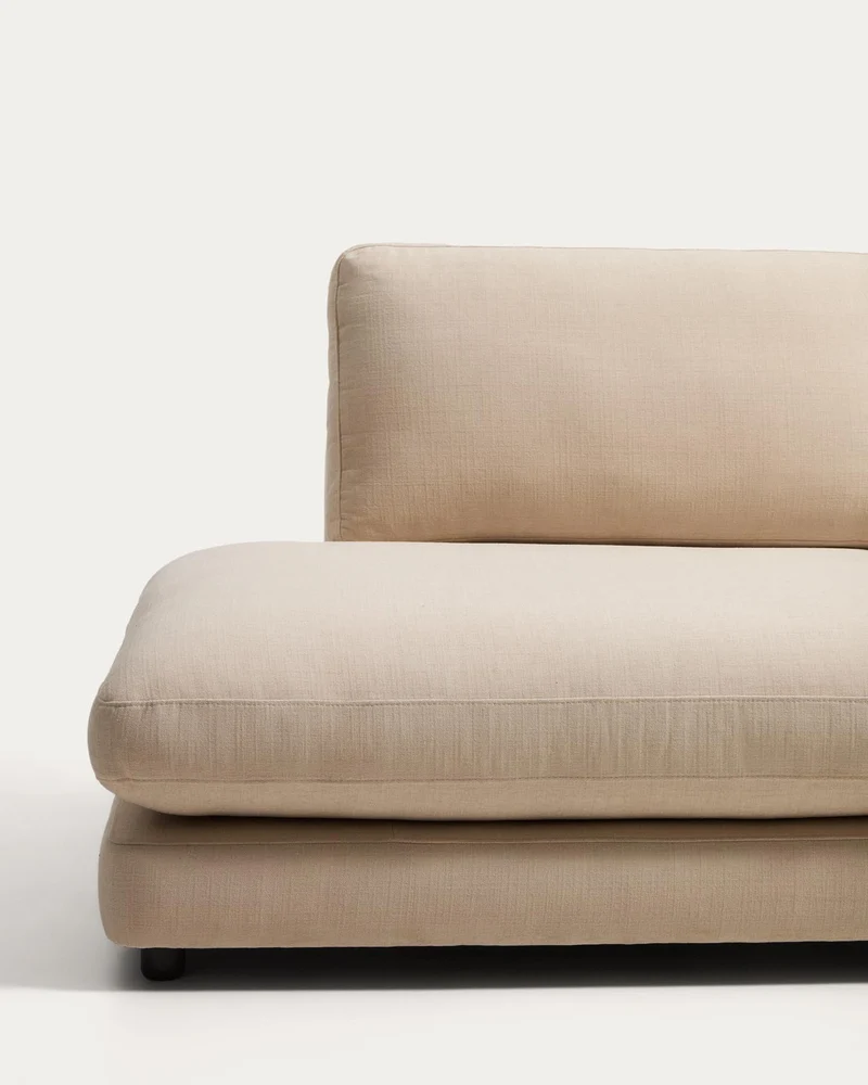 4-Sitzer-Modularsofa Gala mit Randmodul links aus beiger Chenille, FSC Mix Credit, 315 cm