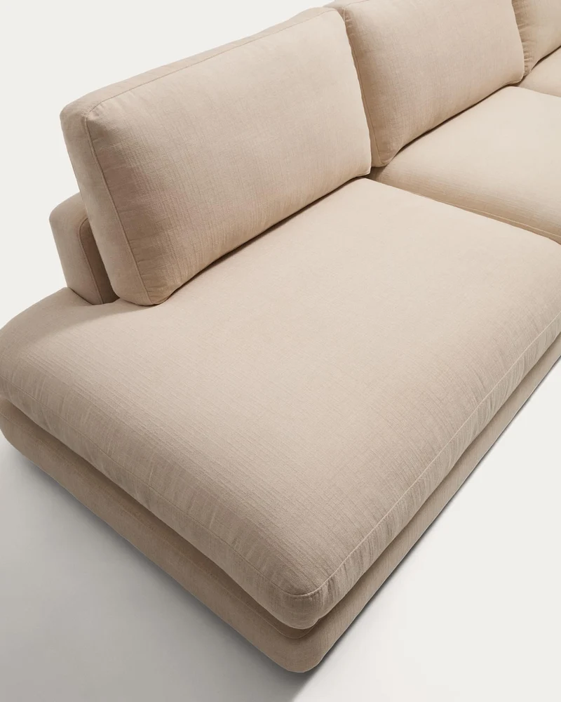 4-Sitzer-Modularsofa Gala mit Randmodul links aus beiger Chenille, FSC Mix Credit, 315 cm