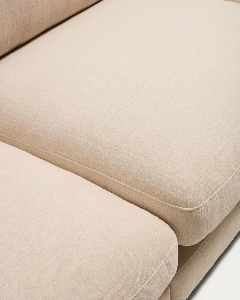 4-Sitzer-Modularsofa Gala mit Randmodul links aus beiger Chenille, FSC Mix Credit, 315 cm