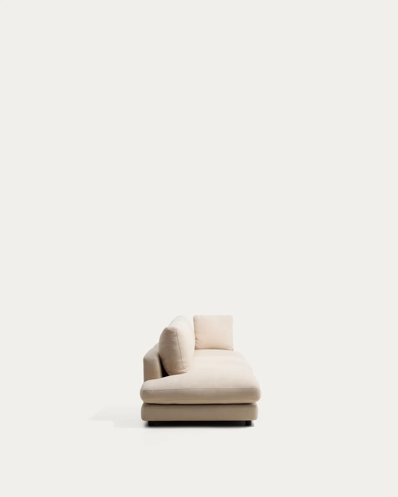 4-Sitzer-Modularsofa Gala mit Randmodul links aus beiger Chenille, FSC Mix Credit, 315 cm