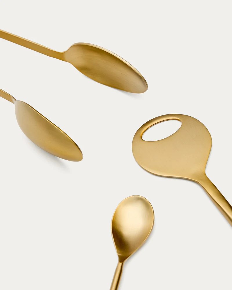 Set Aruc aus Cocktailutensilien aus goldfarbenem Edelstahl