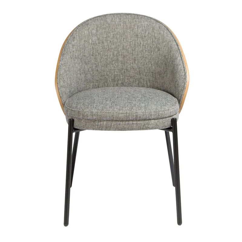 Sedia in tessuto grigio e noce