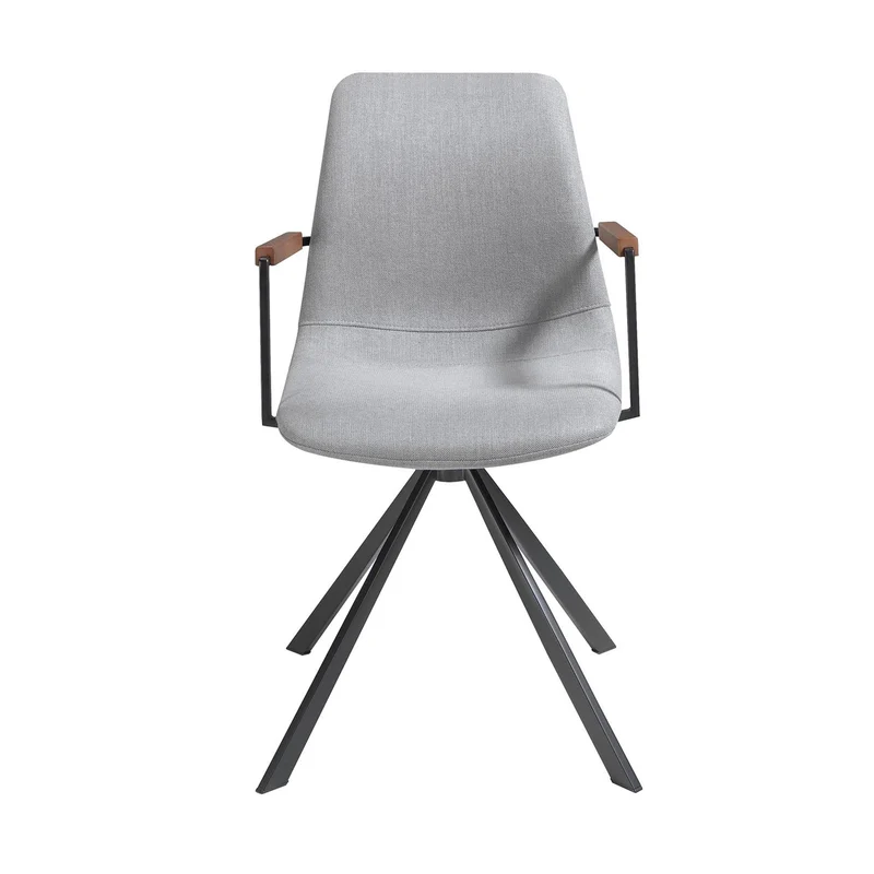 Sedia girevole in tessuto grigio scuro