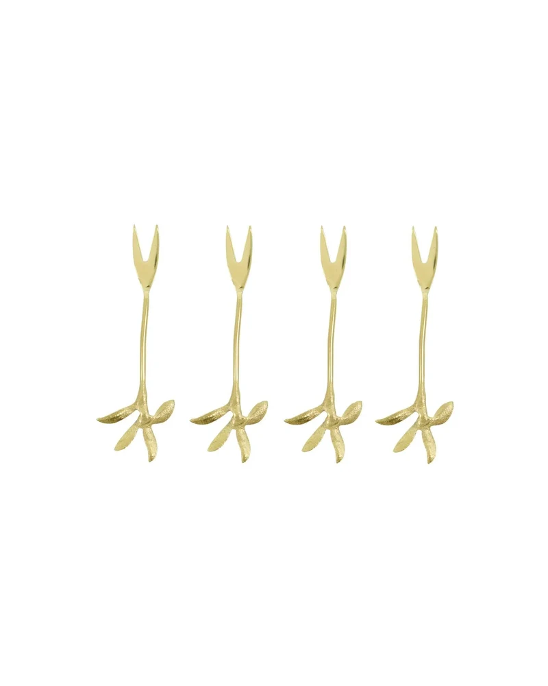 Borrel vorkjes Fork goud - 4 stuks
