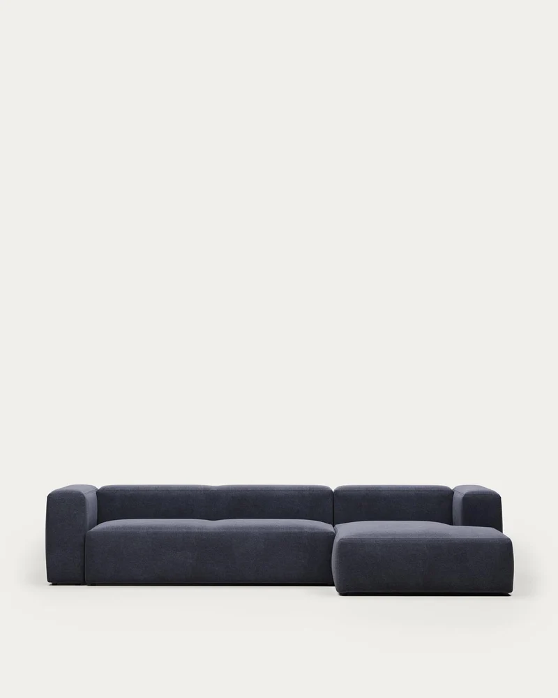 Blok 4-Sitzer Sofa mit Chaiselongue rechts blau 330 cm FR