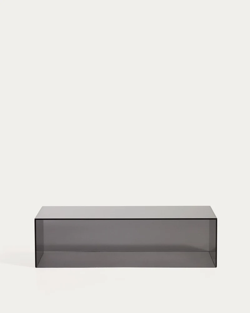 Couchtisch Orlia aus gehärtetem Glas in Dunkelgrau, 110 x 50 cm
