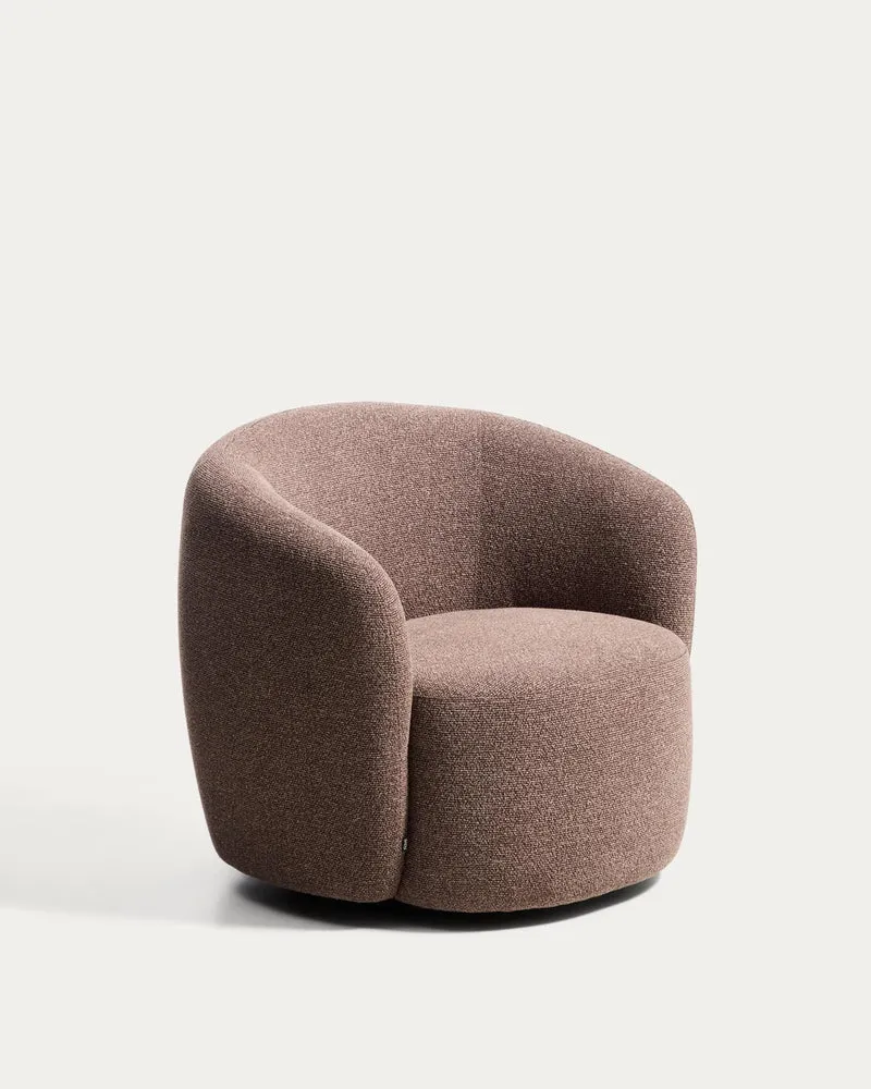 Drehsessel Odenia mit braunem Micro-Bouclé