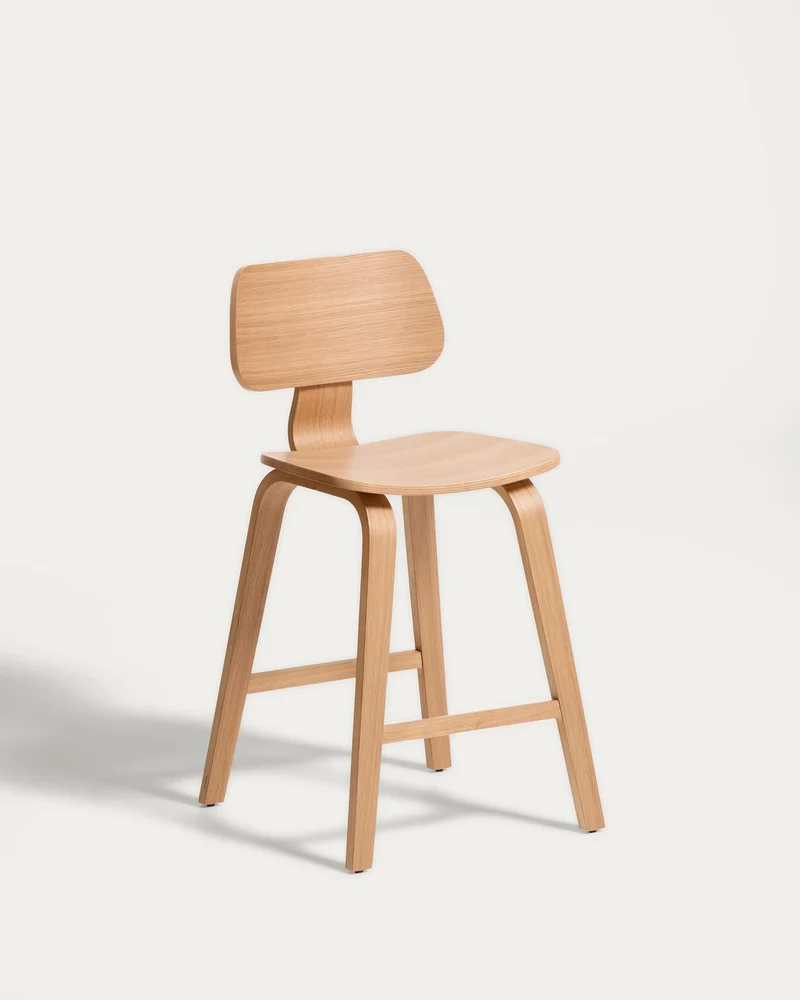 Gena-Hocker aus Eichenfurnier 65cm