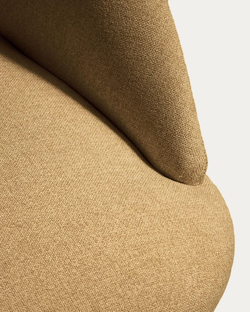 Hocker Bonali mit senfgelber Chenille und Beinen aus senfgelbem Metall, FSC Mix Credit, 65