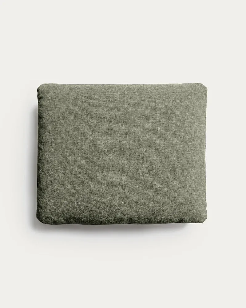 Kissen Blok in moosgrüner Chenille, 50 x 60 cm