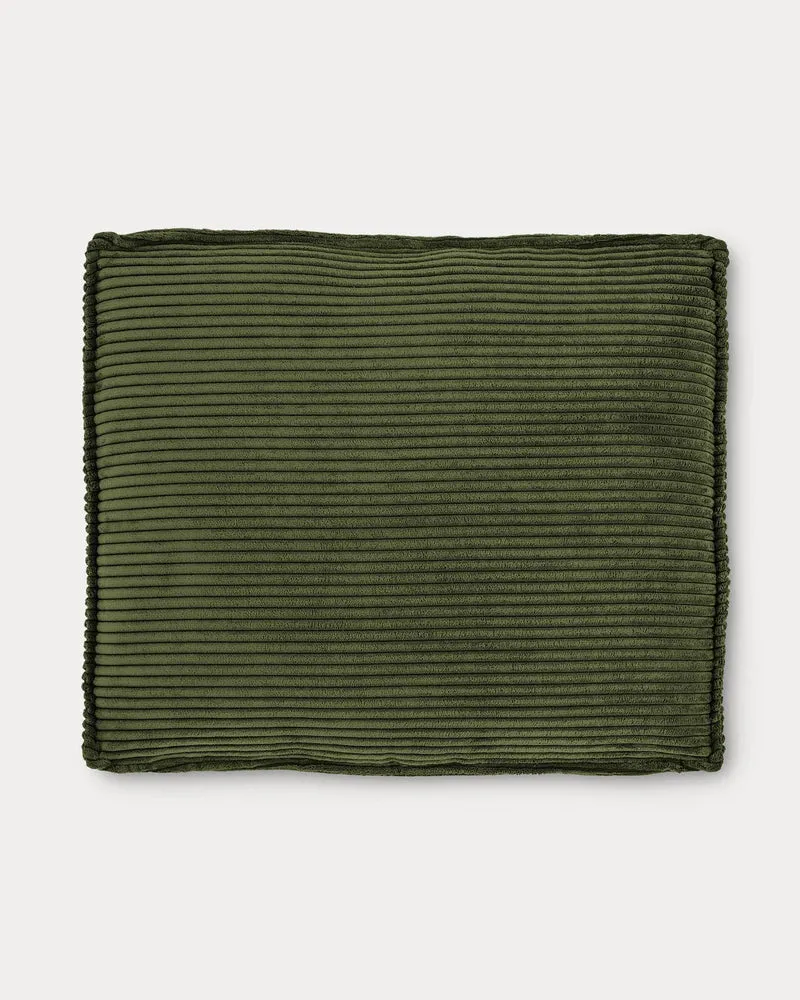 Kissen Blok, schwer entflammbar mit dickem Cord in Grün, 50 x 60 cm